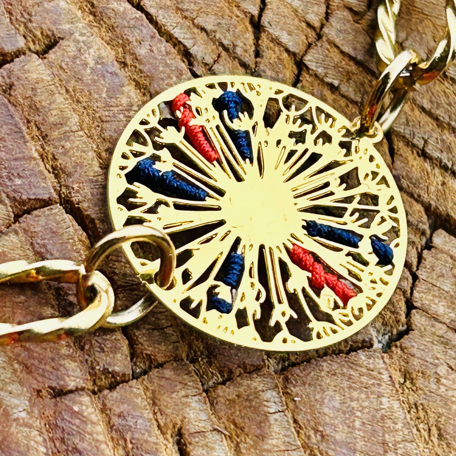 Bracelet Florion d’or bleu et orange