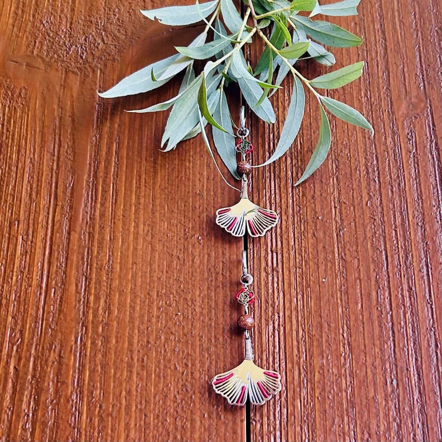 BO Gingko et rose rouge