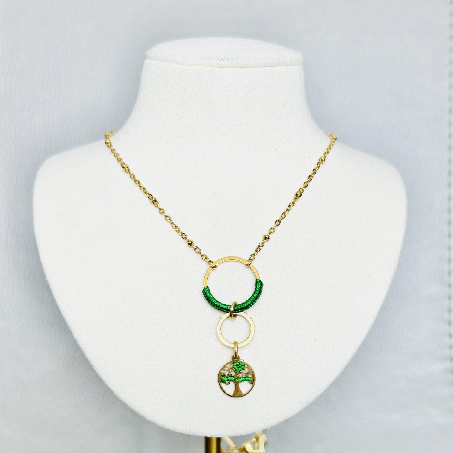 Collier Arbre de vie vert