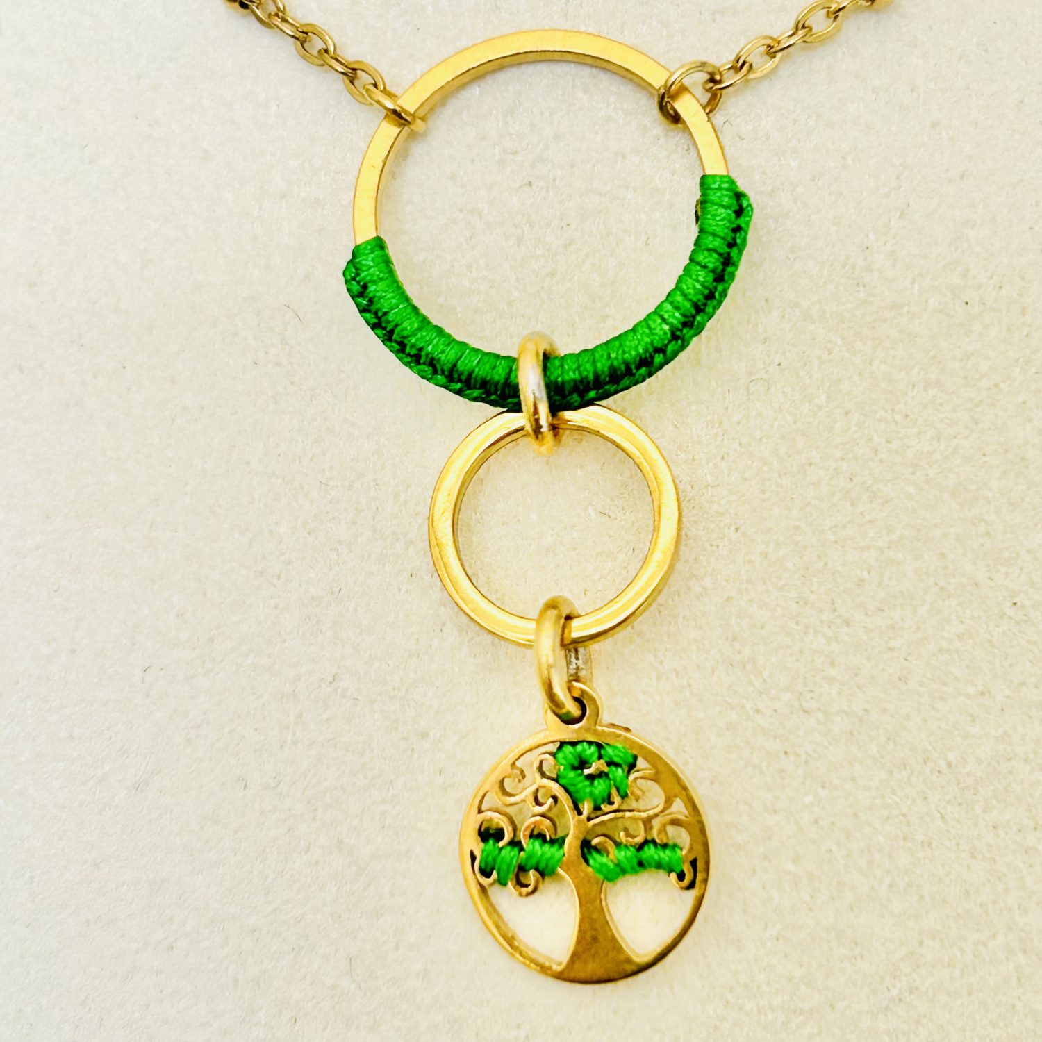 Collier Arbre de vie vert