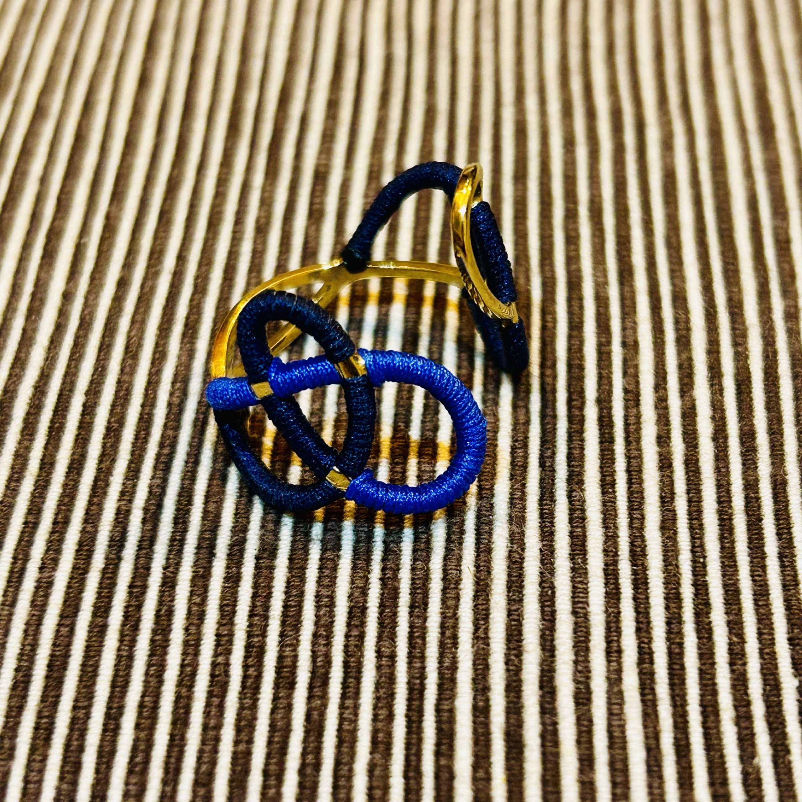 bague Bleu arabesque 1