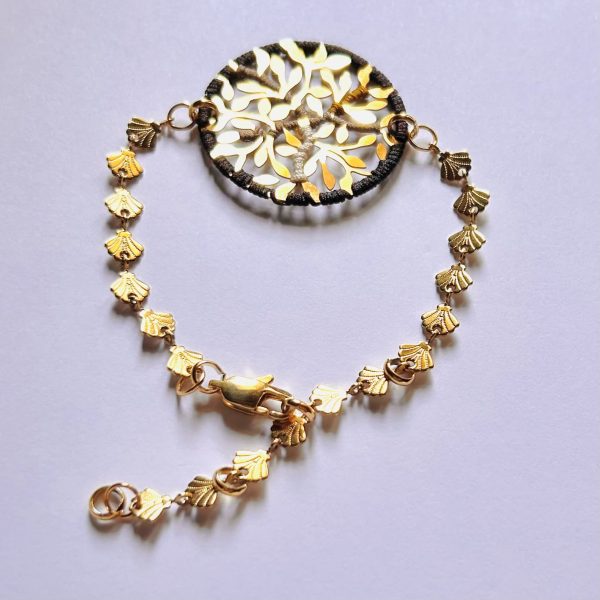 bracelet feuille en fete