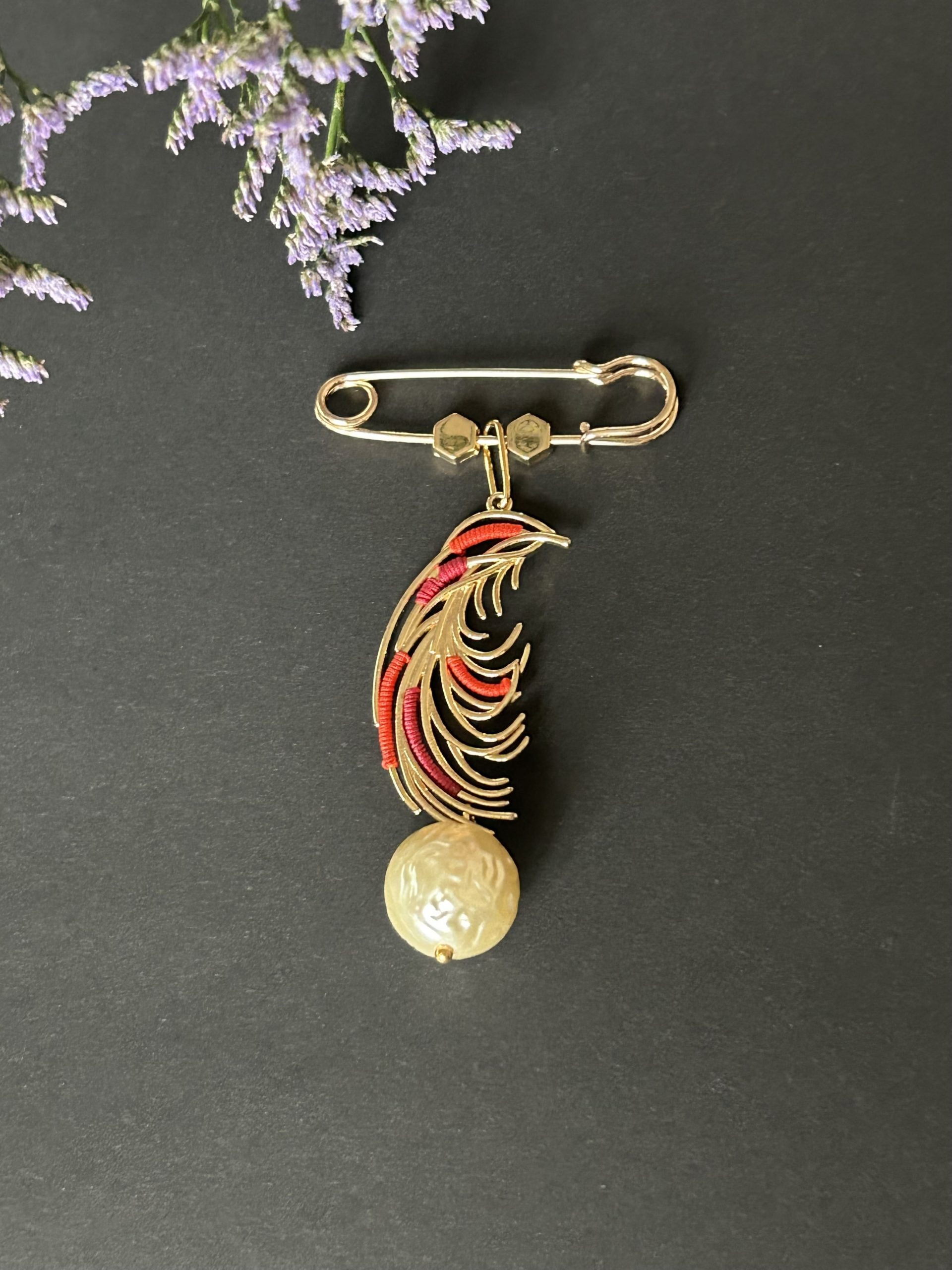 broche feuille du bonheur 1